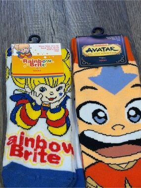Rainbow Brite & Avatar Casual Crew Socks - Yellow, Blue, Red, Orange